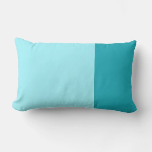 Monochromatic Color Block Peacock Blue Outdoor Lumbar Pillow