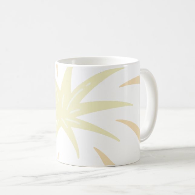 Monochromatic Doodle Burst Coffee Mug (Front Right)