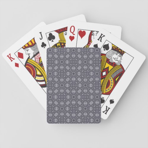 Monochromatic Geometric Grid  Gray Poker Cards