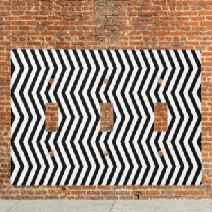 Monochromatic Geometric Lines Light Switch Cover