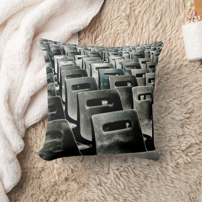 Monochromatic Gray Chairs  Throw Pillow (Blanket)
