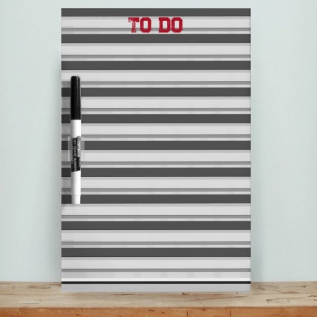 Monochromatic Gray Striped Modern Dry Erase Board (Creator Uploaded)