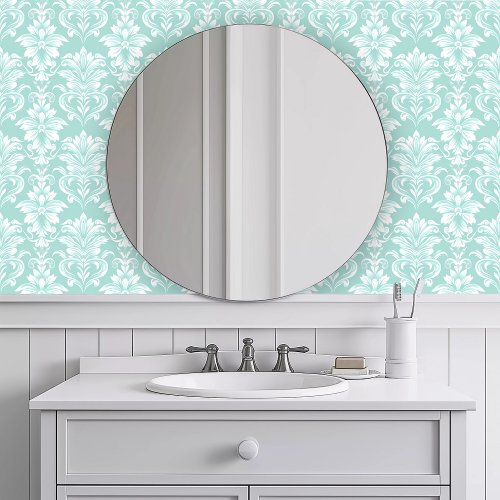 Monochromatic Intricate Turquoise Wallpaper