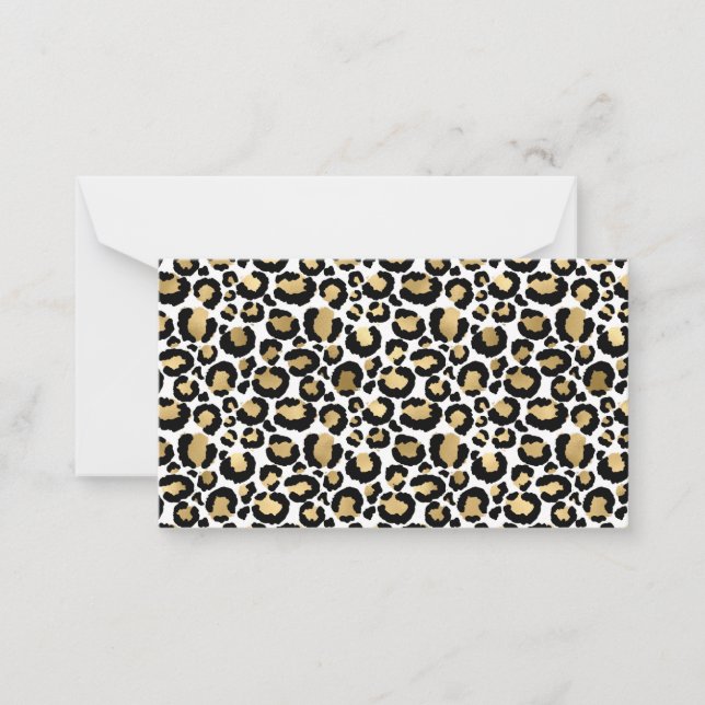 Monochromatic Leopard Spots Wild Glam Fashionable Note Card (Front)