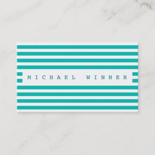 Monochromatic Mint Blue Pastel White Stripes Vip Business Card
