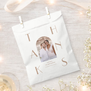 Monochromatic Neutral Photo Wedding Favor Bag