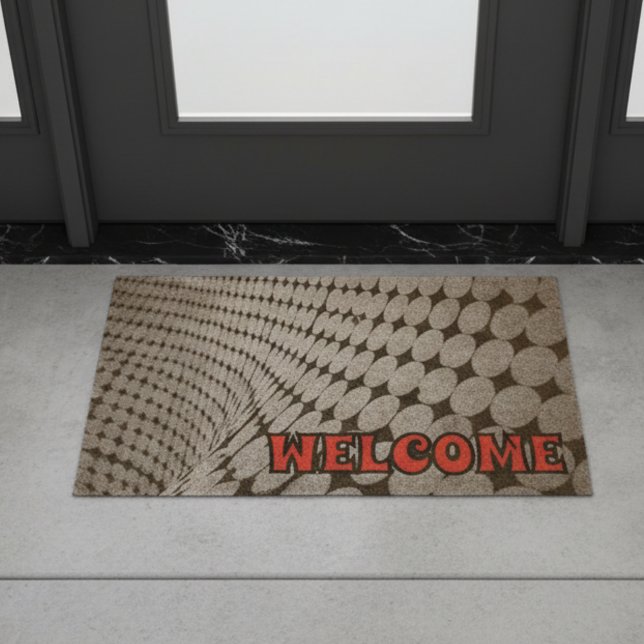 Monochromatic Optical Illusion Coir Fiber Welcome Doormat (Creator Uploaded)