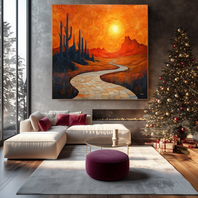 Monochromatic Orange Abstract Desert Landscape Canvas Print (Creator Uploaded)