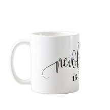 Monochromatic Personalized Wedding Date Mug