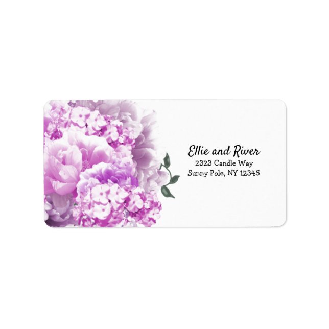 Monochromatic Pink Floral Address Label (Front)