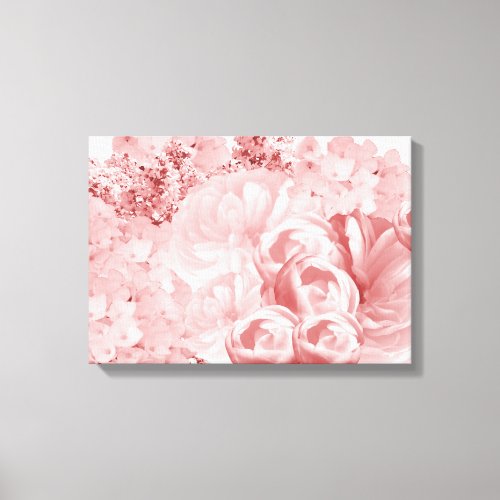 Monochromatic Pink Floral Canvas Print