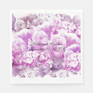 Monochromatic Pink Floral Wedding Paper Napkins