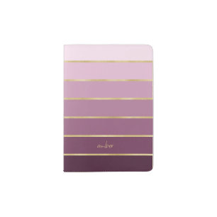 Monochromatic Pink with Gold Personalization Passport Holder