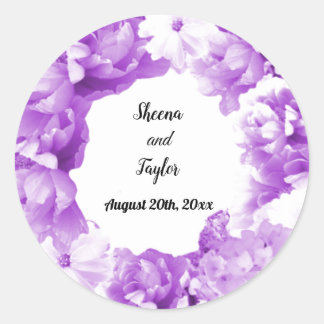 Monochromatic Purple Wedding Wreath Sticker