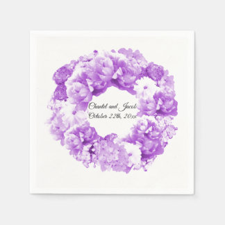 Monochromatic Purple Wreath Paper Napkins
