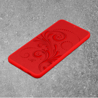 Monochromatic Red Swirl Monogram Samsung Galaxy S22 Ultra Case
