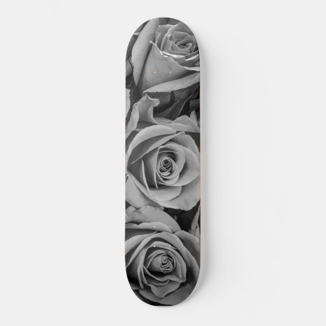 Monochromatic Roses Skateboard Deck (Front)