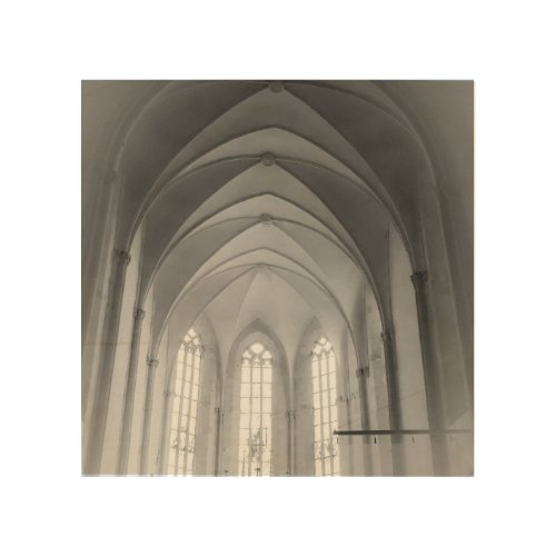  Monochromatic Saint Michael gothic cathedral  Wood Wall Art