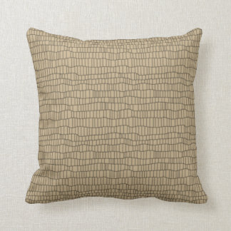 Monochromatic Tan crackle pattern design Throw Pillow