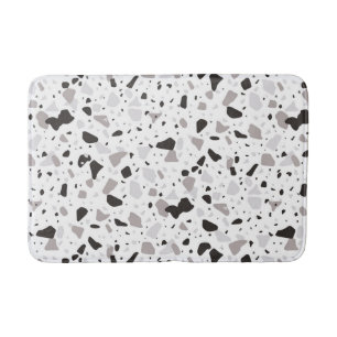 Monochromatic Terrazzo Pattern Bath Mat