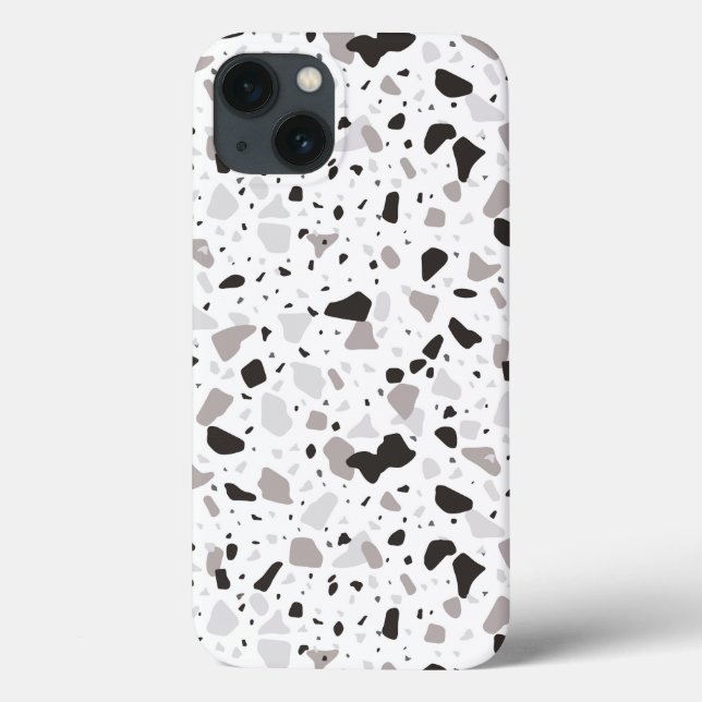 Monochromatic Terrazzo Pattern Case-Mate iPhone Case (Back)