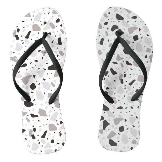 Monochromatic Terrazzo Pattern Flip Flops (Footbed)