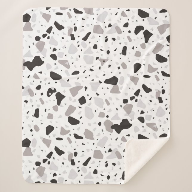 Monochromatic Terrazzo Pattern Sherpa Blanket (Front)