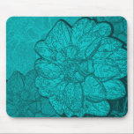 Monochromatic Turquoise Teal & Aqua Dahlia Floral Mouse Pad<br><div class="desc">This elegant modern turquoise mouse pad features a stunningly bold abstract floral design highlighting the beauty of the dahlia flower in a monochromatic color palette of turquoise, aqua and teal. A bold turquoise dahlia is the focal point of this maximalist design, framed by two darker dahlia flowers on a patterned...</div>