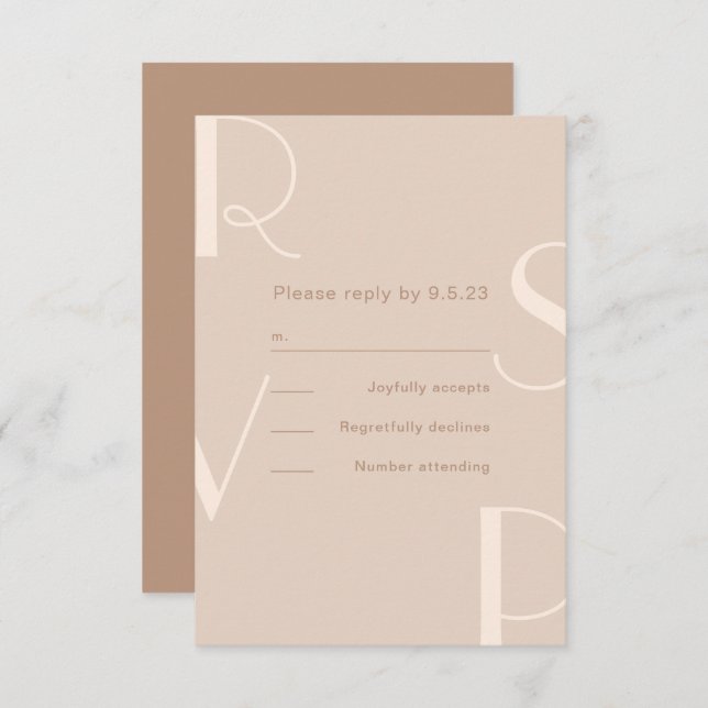 Monochromatic Type Beige Rsvp (Front/Back)