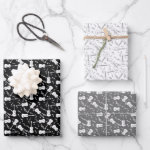 Monochromatic Wrapping Paper Flat Sheet Set of 3