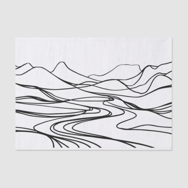 Monochromatic zen tranquility tissue paper (Front)