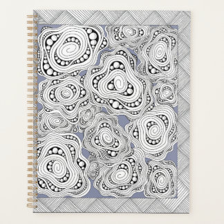 Monochrome Abstract Floral Notebook