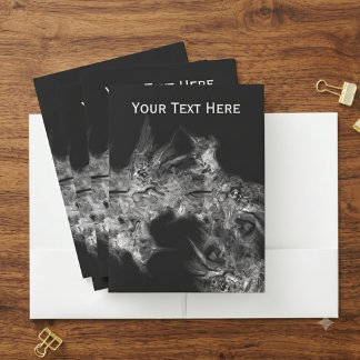 Monochrome Abstract Smoke Modern Art Pocket Folder