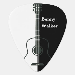 Monochrome Acoustic Guitar Modern Name Pick
