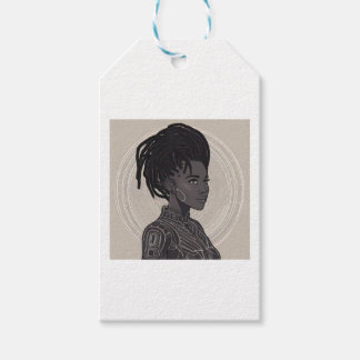 Monochrome Afrofuturist Queens Gift Tags