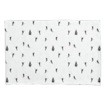 Monochrome Alpine Skiers Skiing Illustration