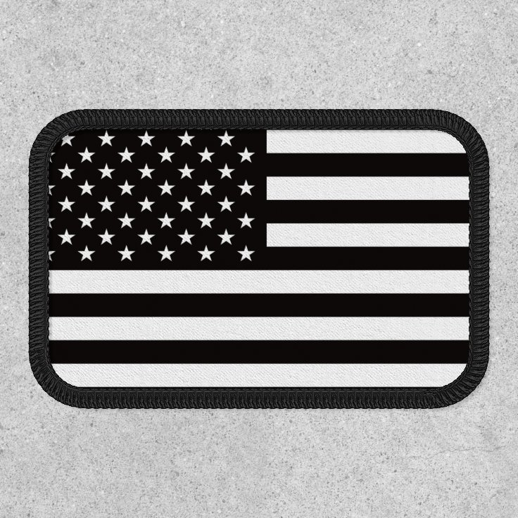 Monochrome American Flag USA Patch | Zazzle