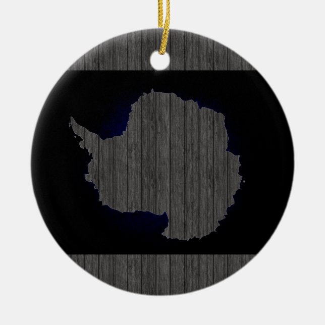 Monochrome Antarctica Flag Ceramic Ornament (Front)