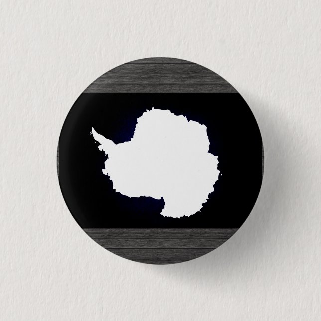 Monochrome Antarctica Flag Pinback Button (Front)