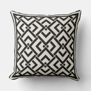 Monochrome art deco pillow print