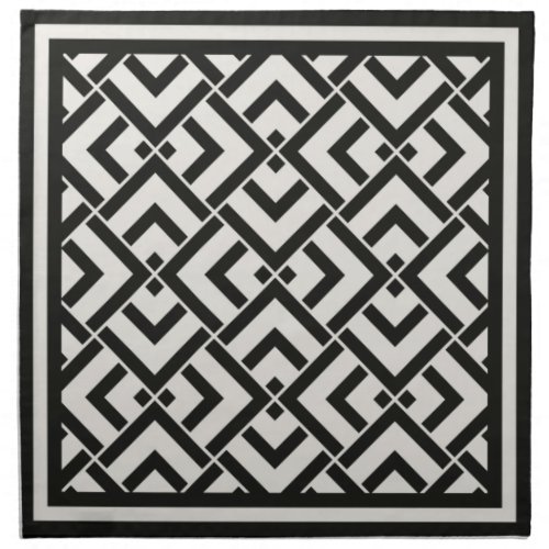 Monochrome art deco pillow print cloth napkin