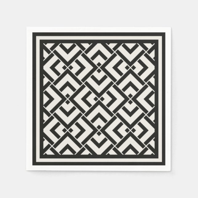 Monochrome art deco  print napkins (Front)