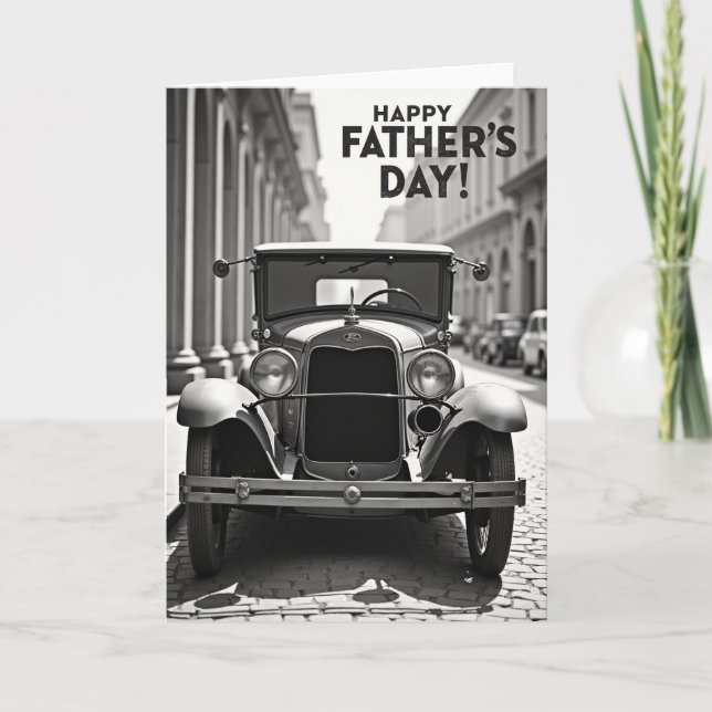 Monochrome Auto Fathers Day Card (Front)