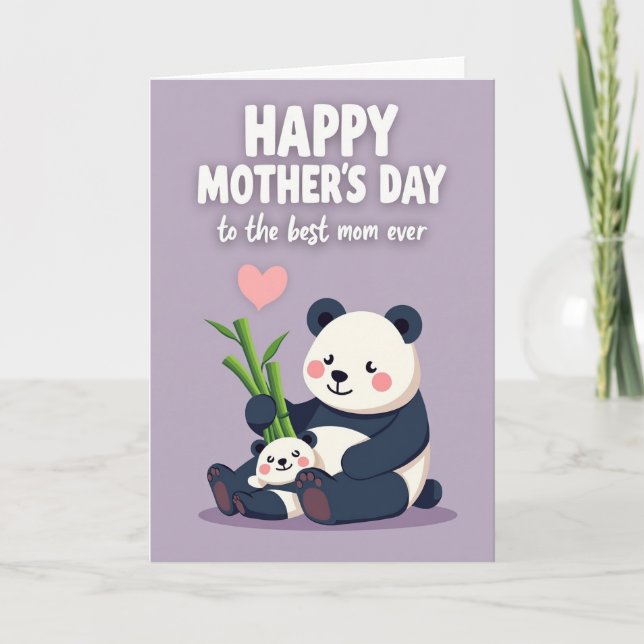 Monochrome Bears Mothers Day Card (Front)