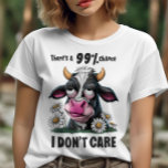 Monochrome Beauty: A Black and White Cow With a Pi T-Shirt