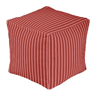 Monochrome Bengal Stripe x Red Pouf