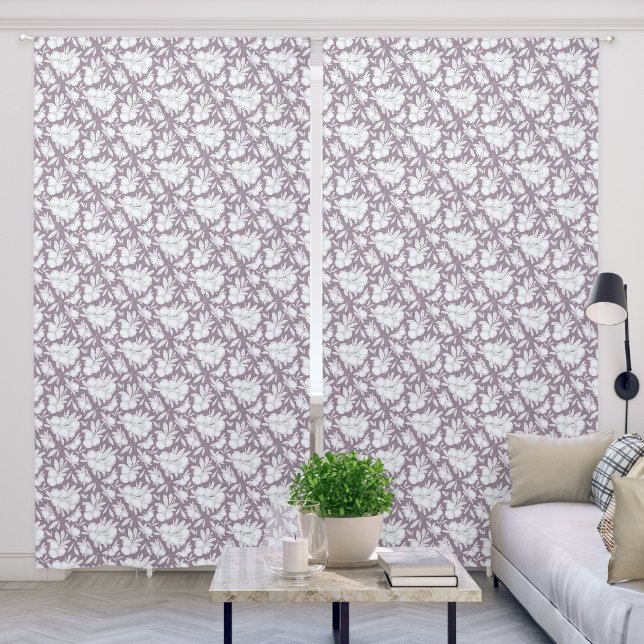Monochrome Berry Whisper Drapes Blackout Curtains (Living Room)