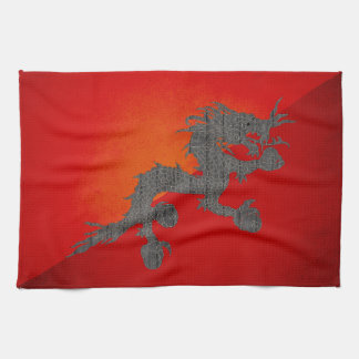Monochrome Bhutan Flag Towel
