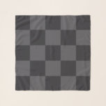 Monochrome Black Gray Croatian Checkered Scarf<br><div class="desc">This monochromatic scarf features a bold geometric pattern,  famous Croatian checkerboard in a black/gray version.</div>