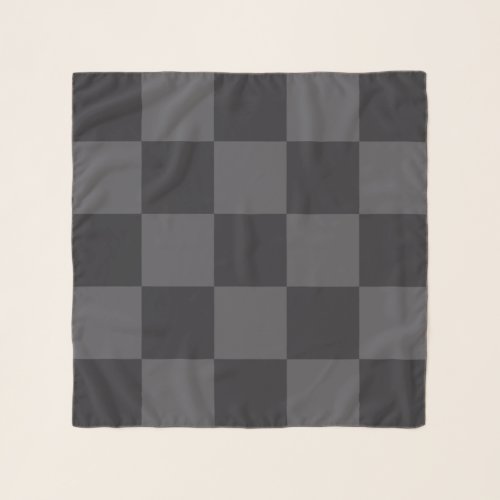 Monochrome Black Gray Croatian Checkered Scarf